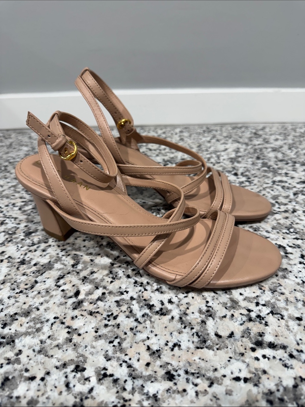 Nude Strappy cole haan Addie Heel Sandals Women HOCO dance dressy
